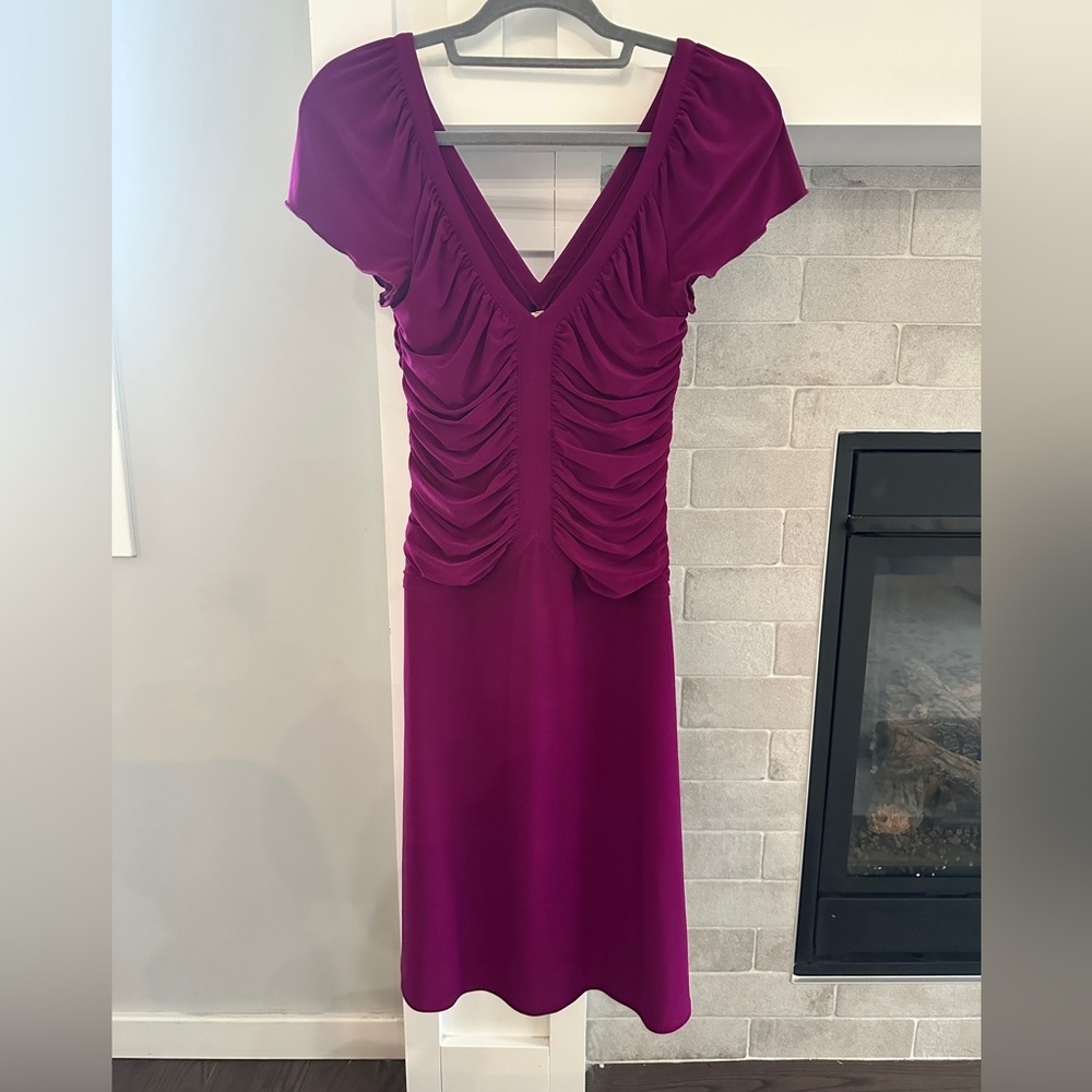 Joseph Ribkoff Purple Ruched Sheath Dress| size 6